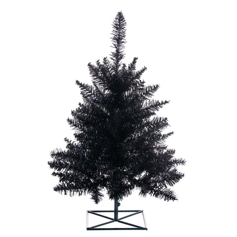 Vickerman 3' Black Fir Artificial Christmas Tree Unlit, Seasonal Indoor Home Decor