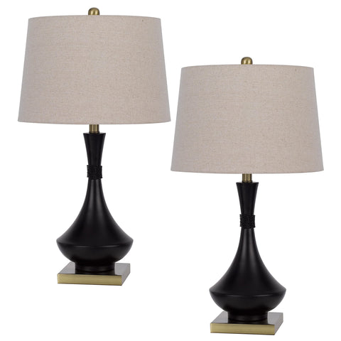 Cal 100W Hilo Metal Table lamp. Priced and Sold as Pairs