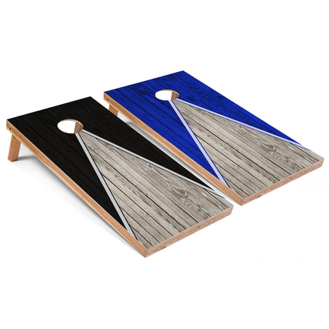 Skip's Garage Black and Royal Pyramid All-Weather Cornhole Boards - PVC - NO Accessories