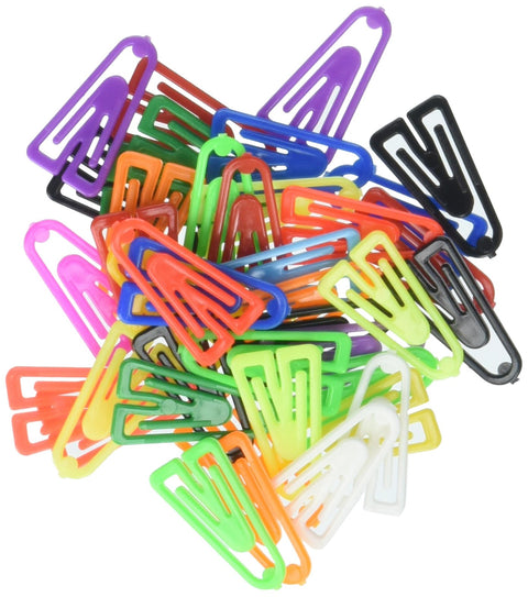 Baumgartens Plastiklips Paper Clips, Small, Smooth, Assorted Colors, 1,000/Box