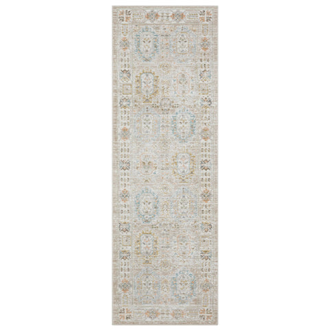 Oriental Weavers Cavett Area Rug - CAV04-2'7" x 7'9" - in Beige/Blue - Vintage Inspired, Stain Resistant, Family and Pet Friendly, Entryway, Hallway Runner Rug