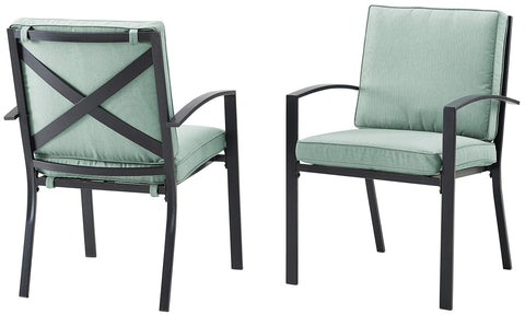Kaplan 2Pc Outdoor Dining Chair Set Mist/Oil Rubbed Bronze - 2 Chairs