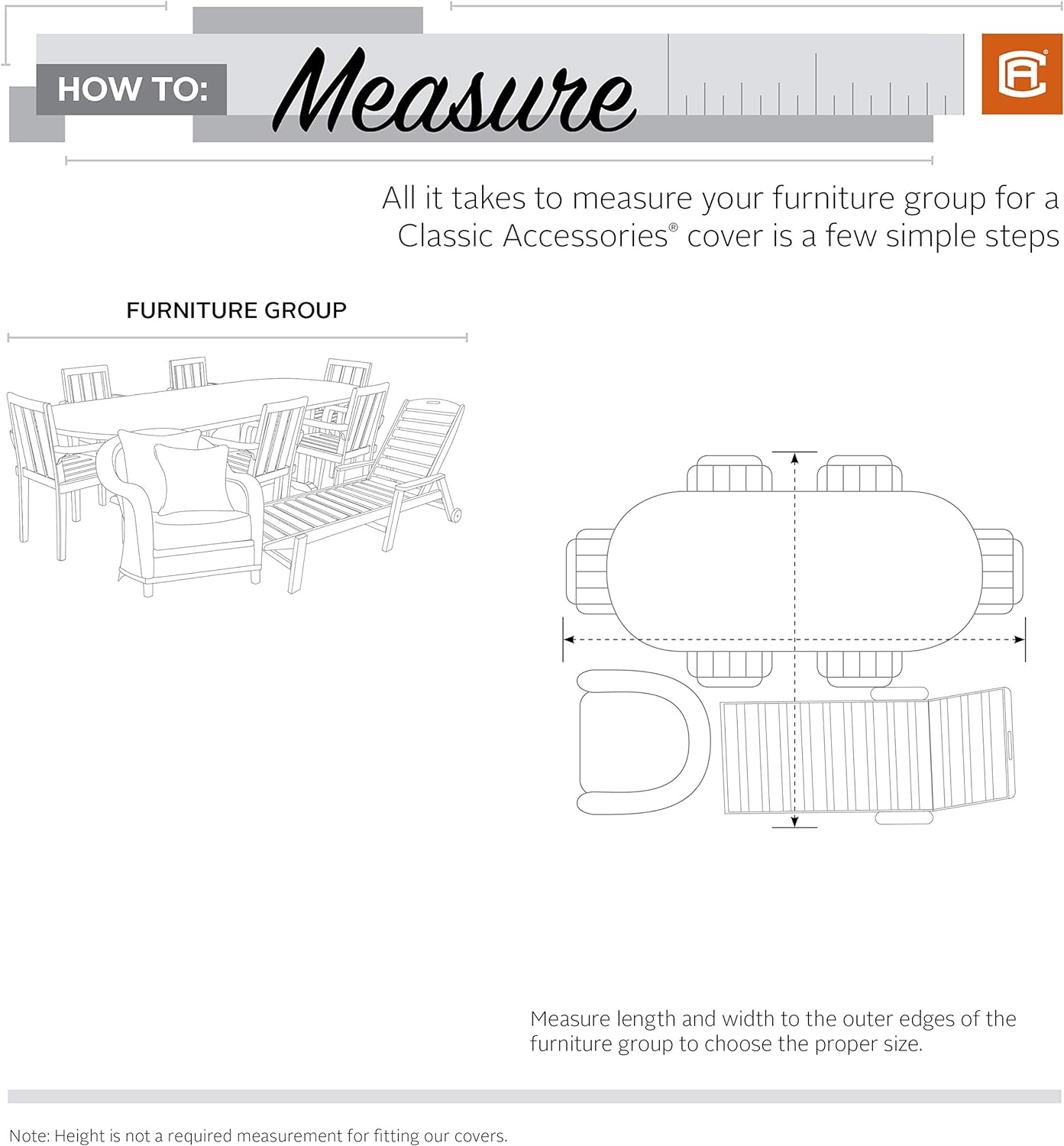 Classic Accessories Terrazzo Water-Resistant 80 Inch Conversation Set/General Purpose Patio Furniture Cover, Patio Furniture Covers
