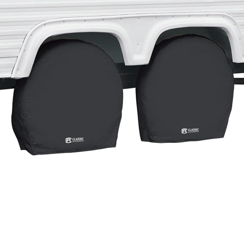 Classic Accessories Over Drive RV Wheel Covers, Wheels 37"-41" Diameter (Bus), 9.25" Tire Width, Black