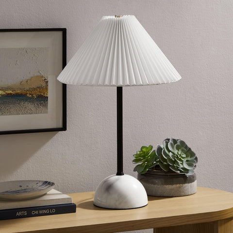 Modway Illusion Dome Marble Base Table Lamp in Black