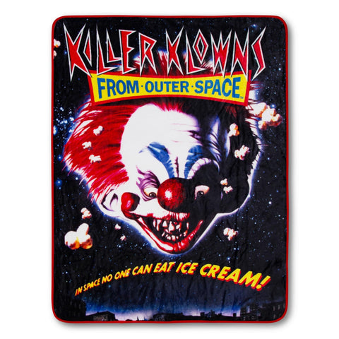 Killer Klowns from Outer Space Original Poster Raschel Fleece Throw Blanket | Soft Plush Cover for Sofa, Bed | 45 x 60 Inches