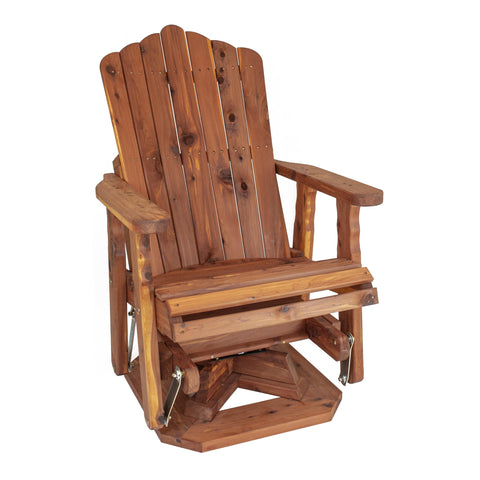 American Furniture Classics Model 516WWTB Fan Back Balcony Glider in Weatherwood with a Tudor Brown Base Made in the USA