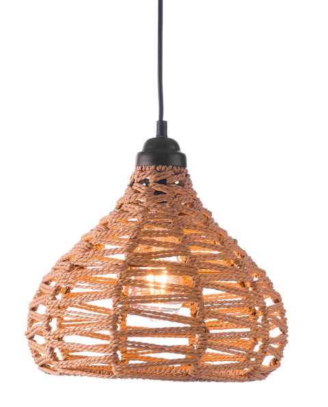 Zuo Nezz Ceiling Lamp Natural, Natural Ceiling Lamp, Transitional Style, Hardwired Standard Bracket, mounting hardwares Included, Steel, Lighting Ceiling Lamps, 11.8" W x 11.8" D x 12" H