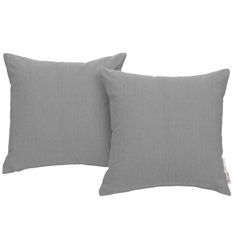 Modway Summon Outdoor Patio Two All-Weather Decor Throw Pillows Sunbrella® Fabric in Gray