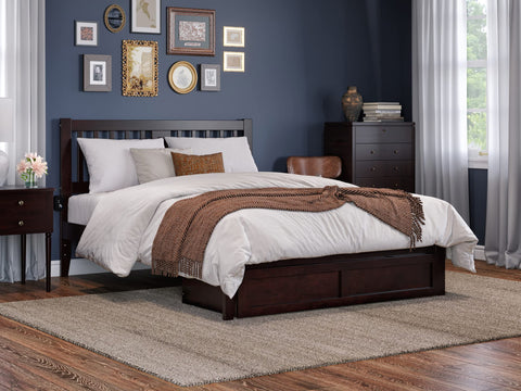 Tahoe Queen Bed with Foot Drawer in Espresso