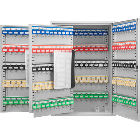 Barska Steel 300 Key Cabinet Organizer – Locking Wall Mount Safe with Adjustable Numbered Hooks, Index Sheet & Key Tags for Business or Office Security