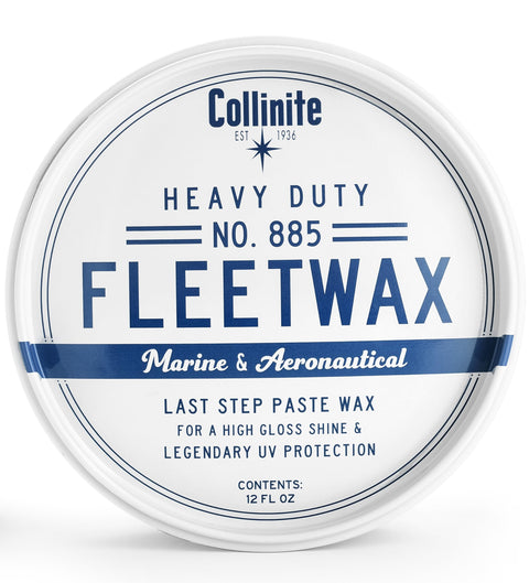 Collinite 885 Fleetwax-Marine & RV Heavy Duty Carnauba+Polymer Wax Sealant-Ultra Durable, Long-Lasting Fiberglass Protection. Provides High Gloss Shine + UV Protection + Prevents Oxidation (12 fl oz)
