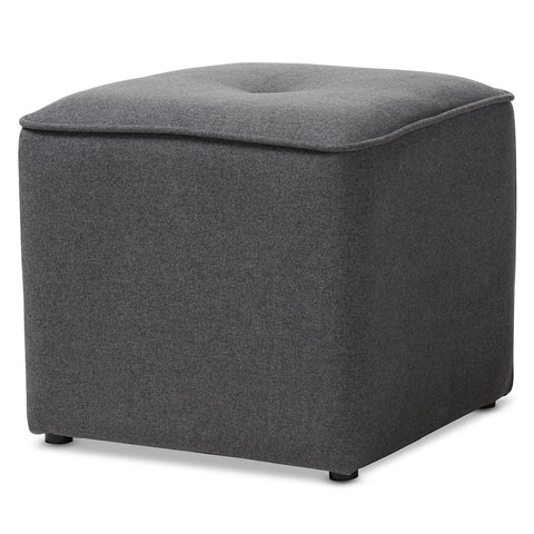 Baxton Studio Corinne Fabric Ottoman, Grey