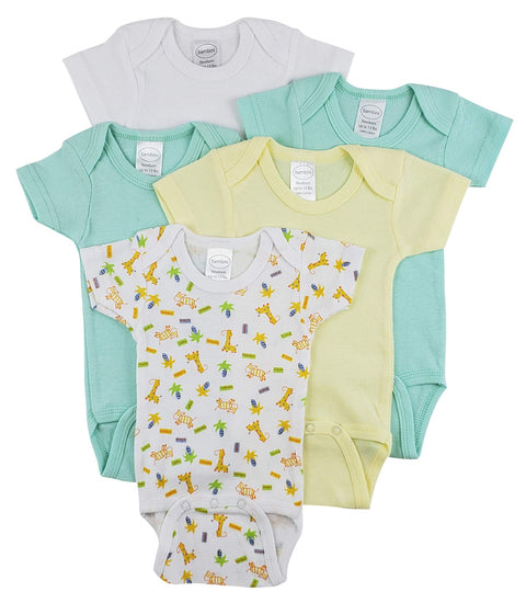 Bambini Short Sleeve One Piece 5 Pack - Newborn