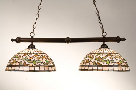 39" L Tiffany Turning Leaf 2 LT Island Pendant