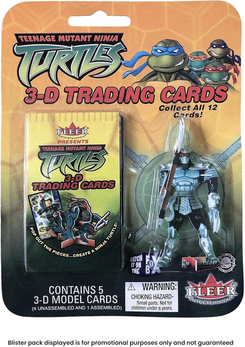 Vintage Teenage Mutant Ninja Turtles 3D Trading Cards with Collectible Leonardo Figure