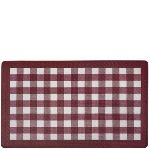 Anti-Fatigue Floor Comfort Mat - 18 x 30 Inch (Buffalo Check Burgundy) - Waterproof Non-Slip Rug - Easy to Clean Cushioned Mat for Kitchen, Bathroom, Standing Desk & Office - Achim Home Decor