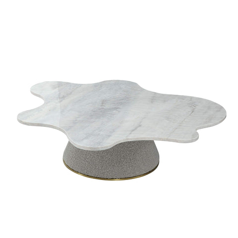 Pasargad Home Simona Marble Top Coffeetable with Gold Stainless Steel Base- Real Organic Marble, Table for Living Room, Bedroom - Luxury Room