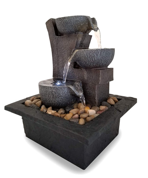 Danner Manufacturing, Inc., Aura Meditation Fountain with 3 Tiered LED Waterfall, Pack of 1, 03801