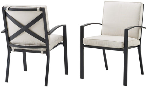 Kaplan 2Pc Outdoor Dining Chair Set Oatmeal/Oil Rubbed Bronze - 2 Chairs