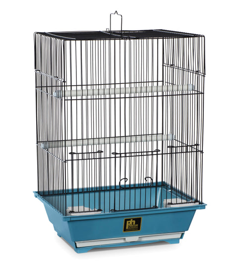 Prevue Pet Products Small Bird Cage - Ideal for Finches, Canaries, Songbirds, Small Parakeets, Lightweight Indoor Enclosure, Versatile Travel Cage for Small Birds - Blue and Black