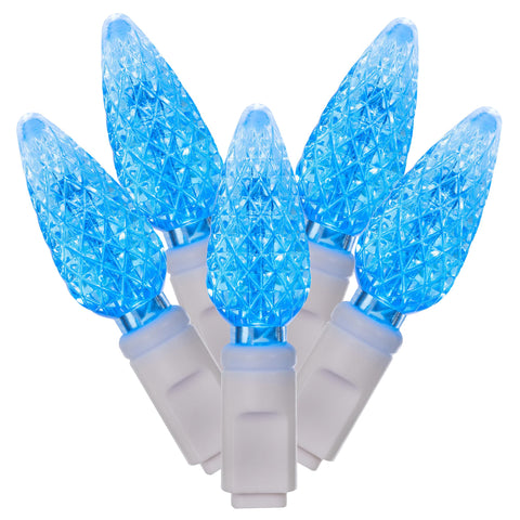 Vickerman X6W8532 Light Set Features 50 LED Lights on White Wire with 6" Bulb Spacing, 25', Teal