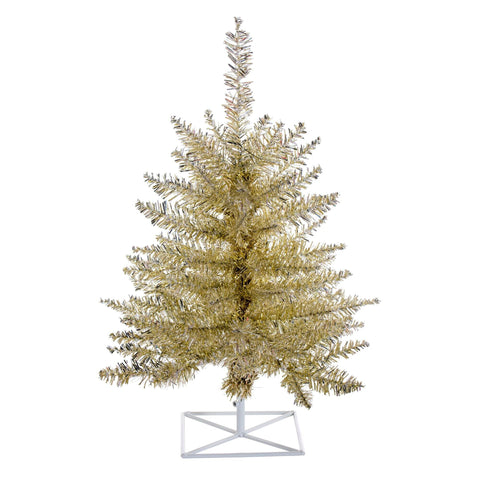 Vickerman 3' Champagne Fir Artificial Christmas Tree, Unlit - Faux Champagne Christmas Tree - Seasonal Indoor Home Decor