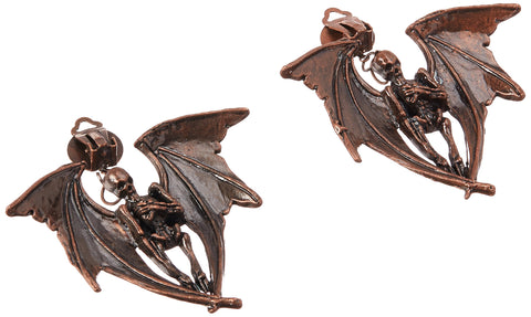 Forum Novelties Winged Skeleton Gothic Earrings
