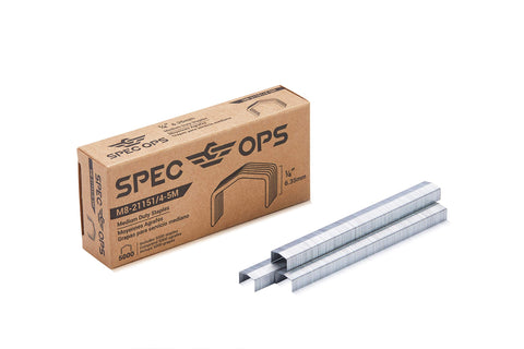 Spec Ops Tools Galvanized Steel Staples for Packaging, Compatible with M8 & M8E Plier Stapler, Crowned, 5,000 Fasteners, 1/4" Leg Length