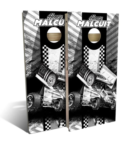 Skip's Garage Malcuit Cornhole Set - Backyard 2x4 (Corn Bags) - Include Case + Hole Lights
