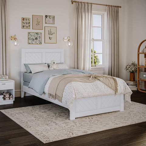AFI, Canyon Twin Foundation Bed Frame with Matching Footboard, White