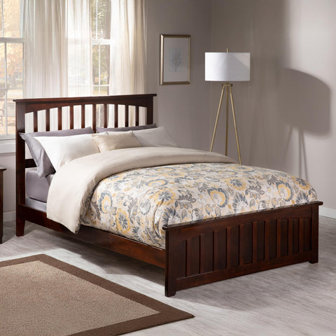 Atlantic Furniture AR8736034 Mission Traditional Bed with Matching Foot Board, Full, Walnut