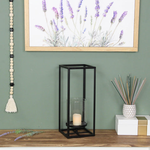 Cheungs Pembertale Tall Square Black Metal Lantern
