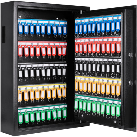 Barska Wall Mount Key Cabinet Safe – Digital Keypad Lock Box with Drop Slot, Numbered Hooks, Color Tags, Backup Keys & Solid Steel Construction – for Home, Office, Hotel, School & Business Security