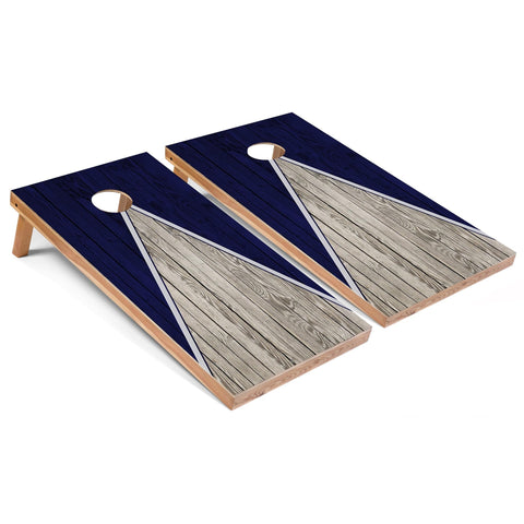 Skip's Garage Navy Pyramid All-Weather Cornhole Boards - PVC - Include Edge Lights