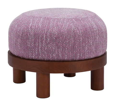 Zuo Gome Ottoman Wisteria Purple, Purple Ottoman, Modern Style, Painted rubberwood Leg, Plywood, Indoor Living, 22.4" W x 22.4" D x 17.5" H, Non-Stackable