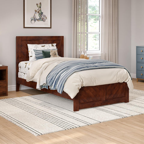 AFI, Canyon Twin Foundation Bed Frame with Matching Footboard, Walnut