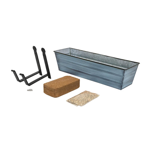 Bloom Box Garden Growing Kit Small Blue with Wall Brackets