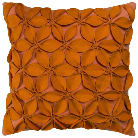 Rizzy Home | T08563 | Cover Only Decorative Pillow | 18"x18" Orange/Brown/Orange