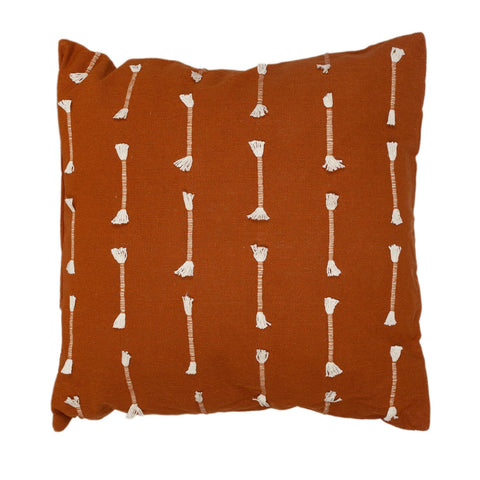 Parkland Collection Elevate Your Couches or Beds Look with Brown Cotton Pillow (18” x 18”)