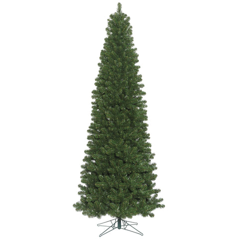 Vickerman 9' Oregon Fir Slim Artificial Christmas Tree Unlit, Faux Christmas Tree, Seasonal Indoor Home Decor