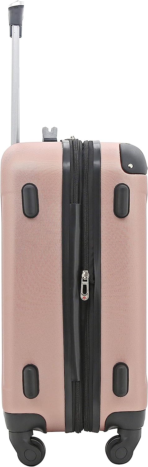 Travelers Club Chicago Hardside Expandable Spinner Luggages, Rose Gold, 20" Carry-On