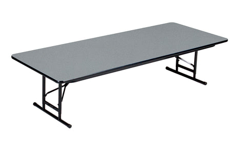 Correll 30"x60" Commercial Duty Adjustable Height Short Folding Table, Gray Granite High Pressure Laminate Top, Made in The USA (CFA3060PXS-15)