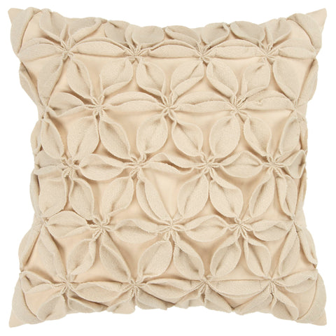Rizzy Home | T07842 | Down Fill Decorative Pillow | 18"x18" Neutral/White/Brown