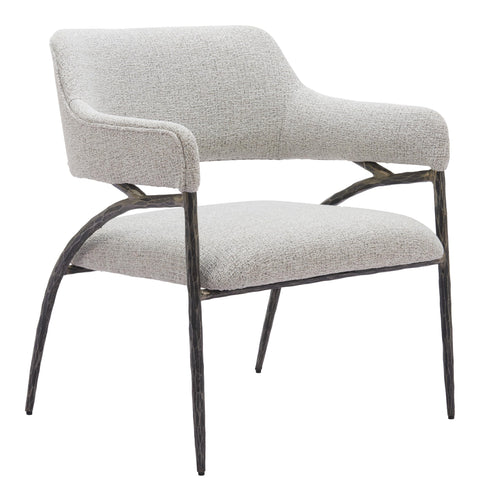 Zuo Vesterboro Accent Chair Gray, Gray Accent Chair, Modern Style, Textured Weave, Armrest Support, Plywood, Indoor Living, 27.6" W x 28" D x 32.7" H, Non-Stackable