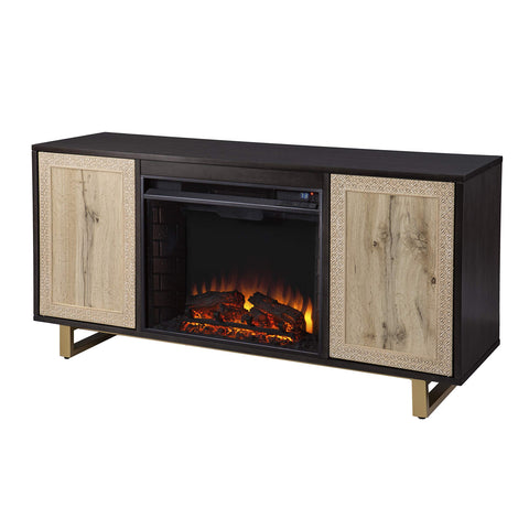 Wilconia Electric Media Fireplace w/ Carved Details