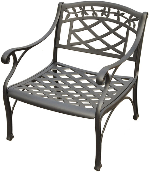 Sedona Cast Aluminum Outdoor Lounge Chair Black