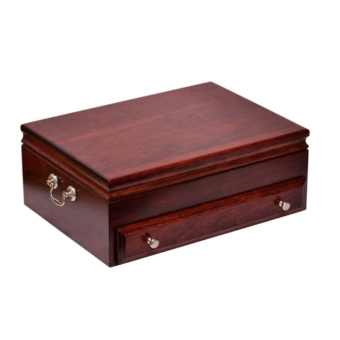 American Chest Company - Bounty; One-Drawer Solid Cherry Flatware Chest (Rich Mahogany on Solid Cherry)