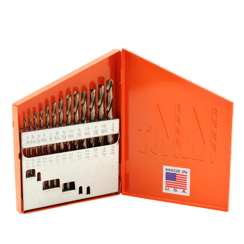 KnKut 13 Piece HD Hex Shank M35 Cobalt Jobber Length Drill Bit Set 1/16"-1/4" by 64ths
