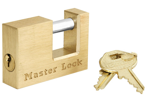 Master Lock 605DAT Shackle 15/16" Length x 7/16" Inner Width, 2" Body Width, Solid Brass Coupler Lock